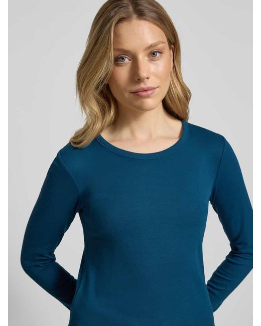 Tom Tailor Blue Regular Fit Langarmshirt aus Baumwoll-Mix
