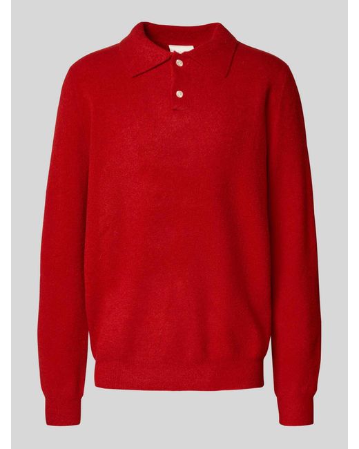 Forét Regular Fit Poloshirt Van Wolmix Met Knoopssluiting in het Red voor heren