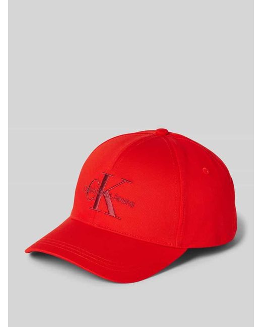 Calvin Klein Red Basecap mit Label-Stitching Modell 'MONOGRAM'
