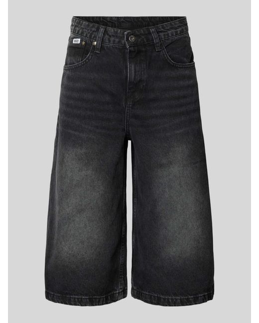 The Ragged Priest Black Regular Fit Jeansshorts im 5-Pocket-Design
