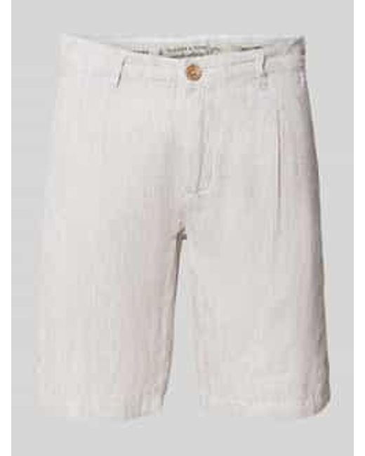 COLOURS & SONS Regular Fit Korte Linnen Broek Met Achterzakken in het White voor heren