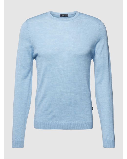 maerz muenchen Pullover Met Normaal Model En Eenkleurig Design in het Blue voor heren