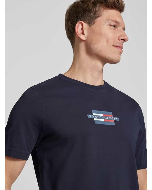 Tommy Hilfiger Regular Fit T-Shirt aus reiner Baumwolle in Blue für Herren