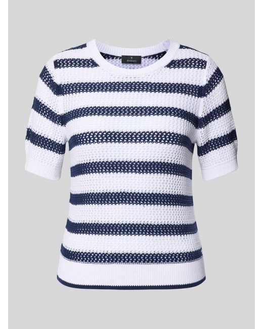 Monari Gebreide Pullover Met 1/2-Mouwen in het Blue
