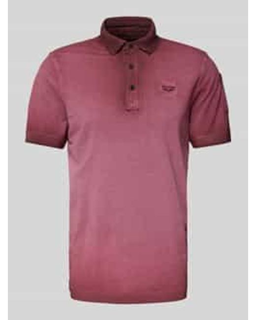 PME LEGEND Slim Fit Poloshirt Met Labelstitching in het Pink voor heren