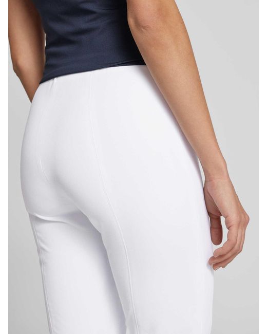 RAFFAELLO ROSSI White Slim Fit Hose in unifarbenem Design Modell 'PENNY'