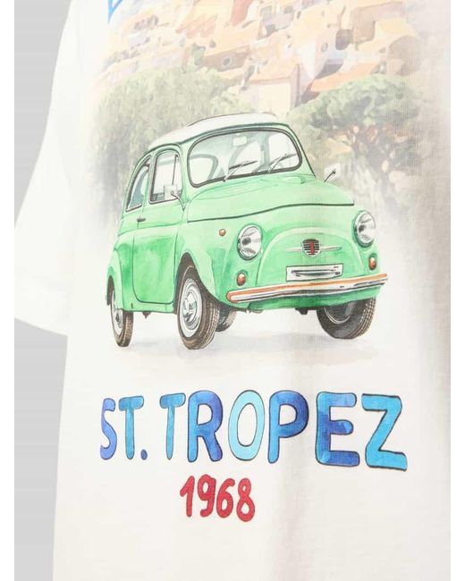 Mc2 Saint Barth T-Shirt mit Motiv- und Label-Print in White für Herren