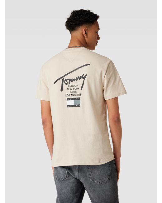Tot ziens Conciërge tetraëder Tommy Hilfiger T-shirt Met Labeldetails, Model 'modern Essentials' in het  Naturel voor heren | Lyst NL