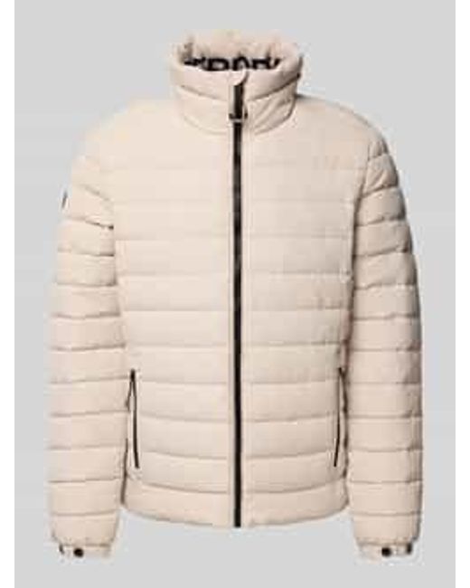 Superdry Gewatteerd Jack Met Opstaande Kraag, Model 'Fuji' in het Natural voor heren