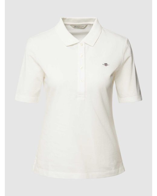 Gant Poloshirt Van Katoen Met Labeldetail in het Natural