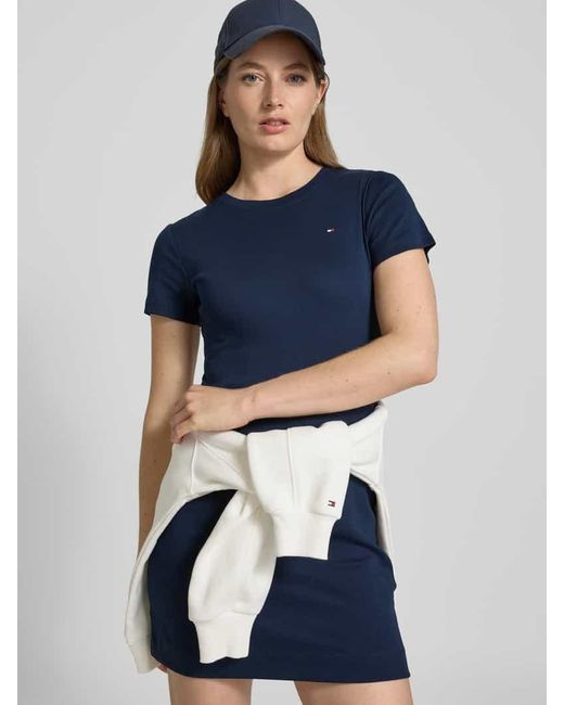 Tommy Hilfiger Blue Tailliertes Minikleid aus reiner Baumwolle