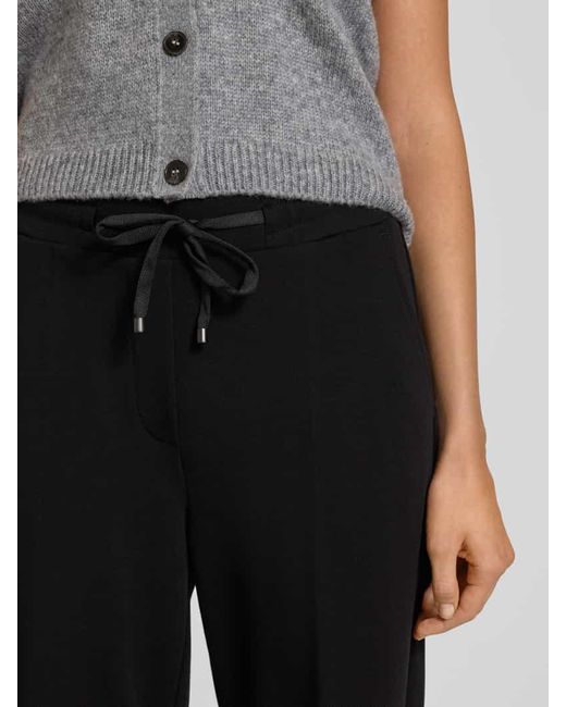 OPUS PANTS Black Regular Fit Stoffhose mit Tunnelzug Modell 'Macie'