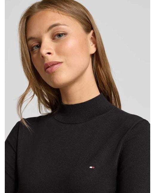 Tommy Hilfiger Black Regular Fit Pullover aus Baumwoll-Mix