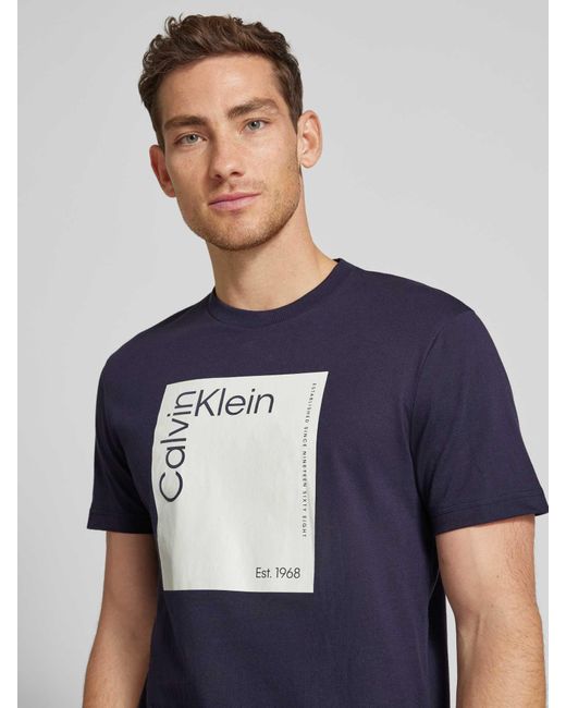 Calvin Klein T-Shirt mit Label-Print in Blue für Herren