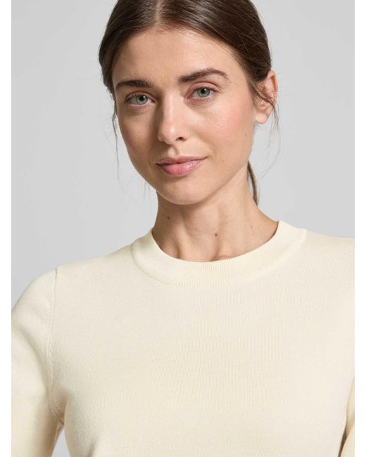 Y.A.S Gebreide Pullover Met 1/2-mouwen in het Natural