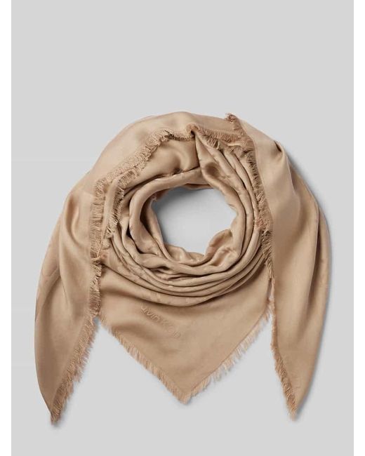 Calvin Klein Natural Schal mit Label-Print