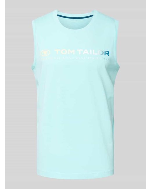 Tom Tailor Tanktop mit Label-Print in Blue für Herren