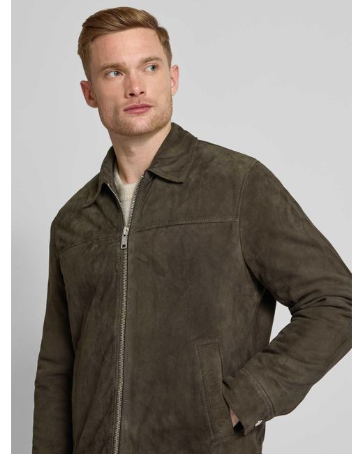 Marc O' Polo Regular Fit Blouson Van Zacht Geitensuède in het Green voor heren