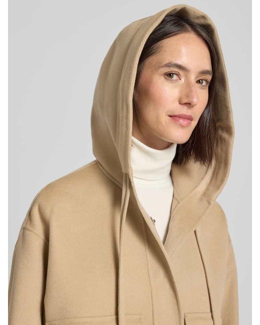 Weekend by Maxmara Natural Regular Fit Jacke mit Kapuze aus Woll-Mix Modell 'GARY'