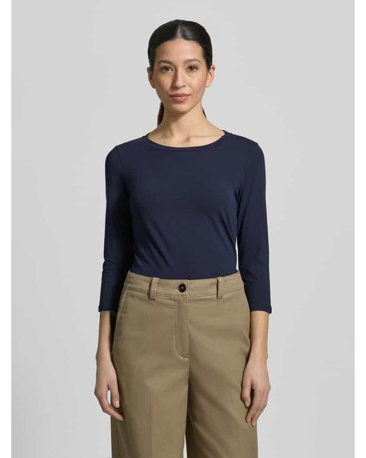 Weekend by Maxmara Blue Slim Fit 3/4-Shirt aus Baumwoll-Mix Modell 'MULTIA'