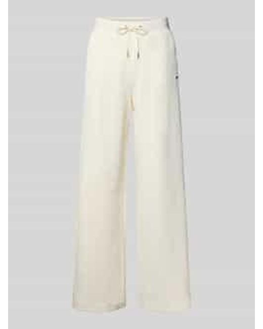 Guess Wide Leg Stoffen Broek Met Structuurmotief, Model 'Peony' in het White