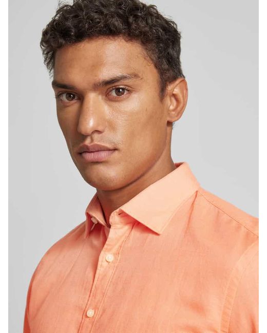 Jake*s Slim Fit Business-Hemd mit Kentkragen in Orange für Herren