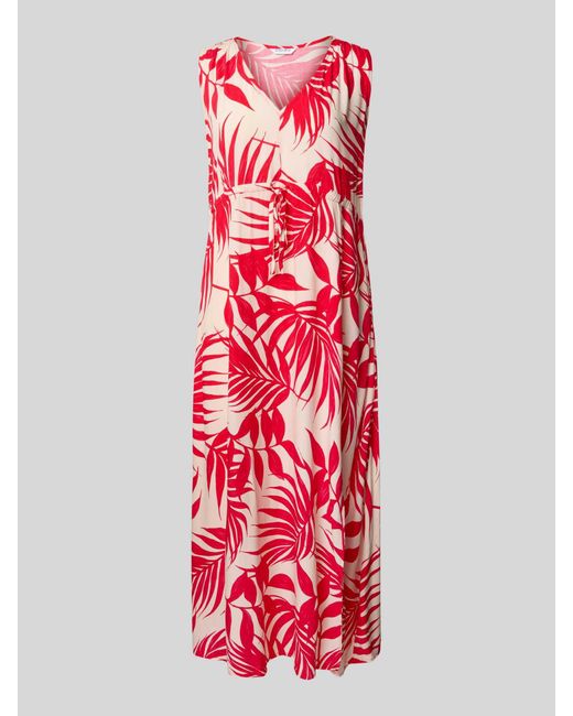 ZABAIONE Midi-Jurk Van Viscose Met V-Hals in het Red