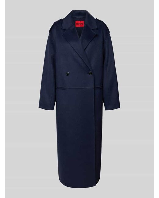 HUGO Blue Regular Fit Wollmantel mit Reverskragen Modell 'MELUMA-1'