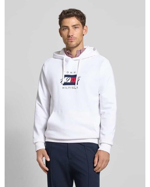 Tommy Hilfiger Regular Fit Hoodie aus reiner Baumwolle in White für Herren