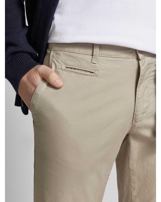 Brax Regular Fit Chino Met Paspelzak in het Natural voor heren