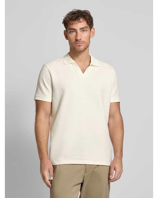 Mcneal Regular Fit Poloshirt mit V-Ausschnitt in Natural für Herren