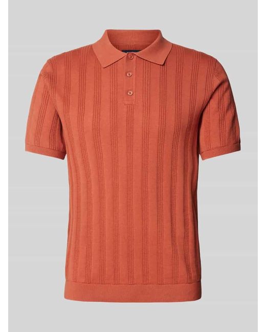 Mcneal Regular Fit Poloshirt mit Strukturmuster in Orange für Herren