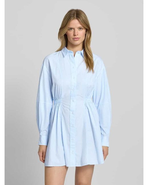 Tommy Hilfiger Blue Regular Fit Hemdblusenkleid aus reiner Baumwolle
