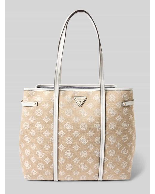Guess Natural Shopper mit Label-Applikation Modell 'BEYZA TOTE'