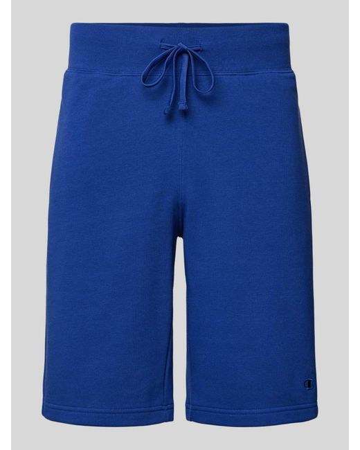 Champion Regular Fit Sweatshorts mit Logo-Stitching in Blue für Herren