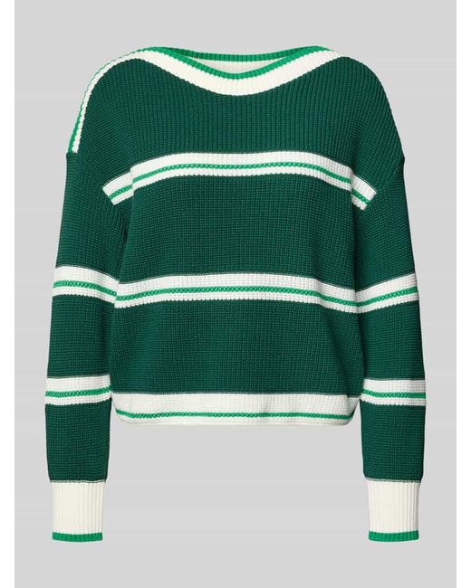 Marc Cain Green Strickpullover mit U-Boot-Ausschnitt