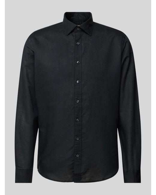 Jake*s Slim Fit Business-Hemd mit Kentkragen in Black für Herren