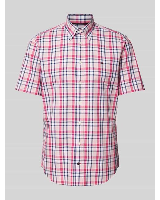 Tommy Hilfiger Regular Fit Business-Hemd mit Button-Down-Kragen in Red für Herren