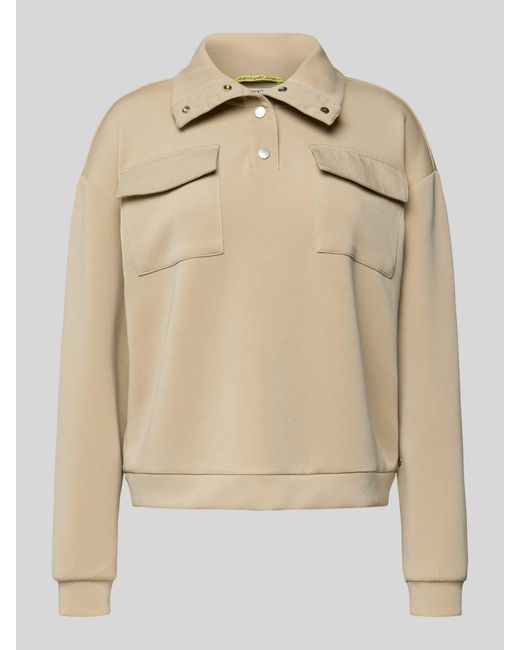 Scotch & Soda Sweatshirt Met Opstaande Kraag in het Natural