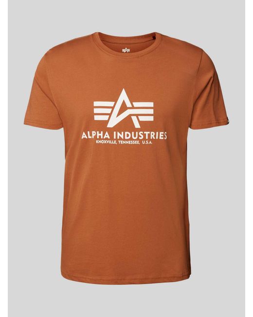 Alpha Industries T-shirt Met Labelprint in het Orange voor heren