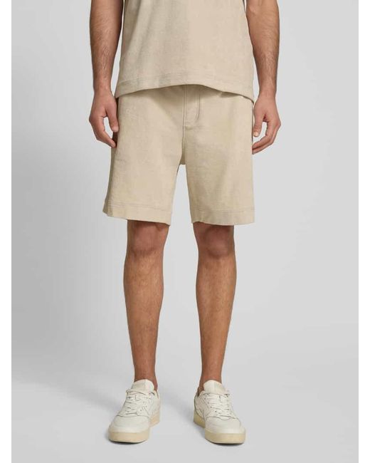 Boss Regular Fit Sweatshorts mit Label-Stitching Modell 'doubletowel' in Natural für Herren