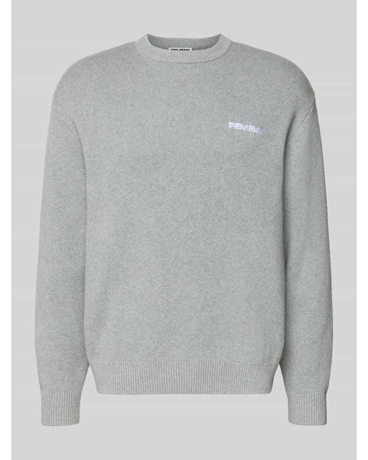 Review Strickpullover mit Label-Stitching in Gray für Herren