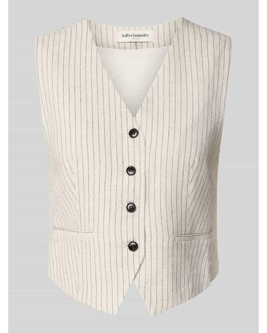 Lolly's Laundry Natural Weste mit V-Ausschnitt Modell 'Torino'