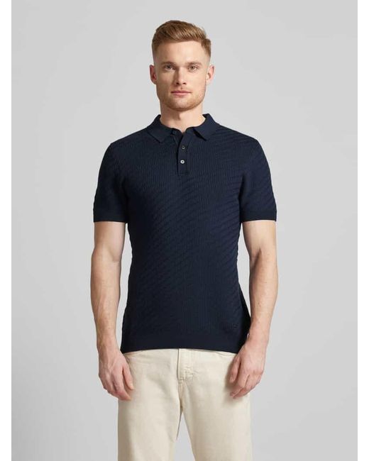 Joop! Slim Fit Poloshirt mit Knopfleiste Modell 'Maurice' in Blue für Herren