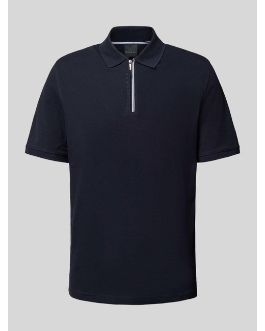 Bugatti Regular Fit Poloshirt Met Ritssluiting in het Blue voor heren