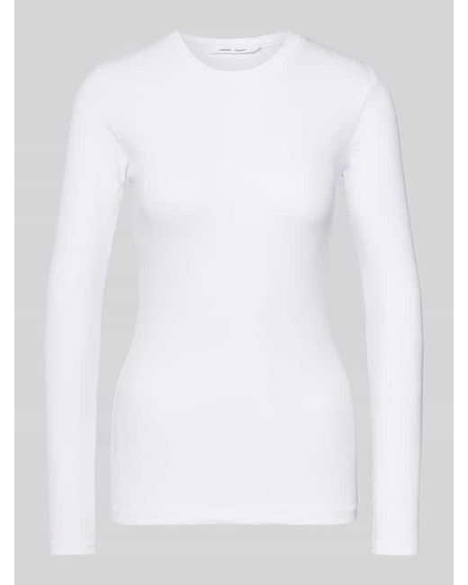 Samsøe & Samsøe Gray Longsleeve Mit Rundhalsausschnitt Modell 'Alexa'
