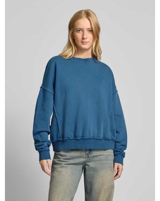 Guess Blue Oversized Sweatshirt Mit Label-Stitching Modell 'Go'
