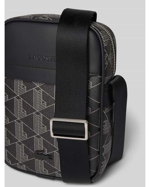 Lacoste Camera Bag mit Logo-Muster in Black für Herren