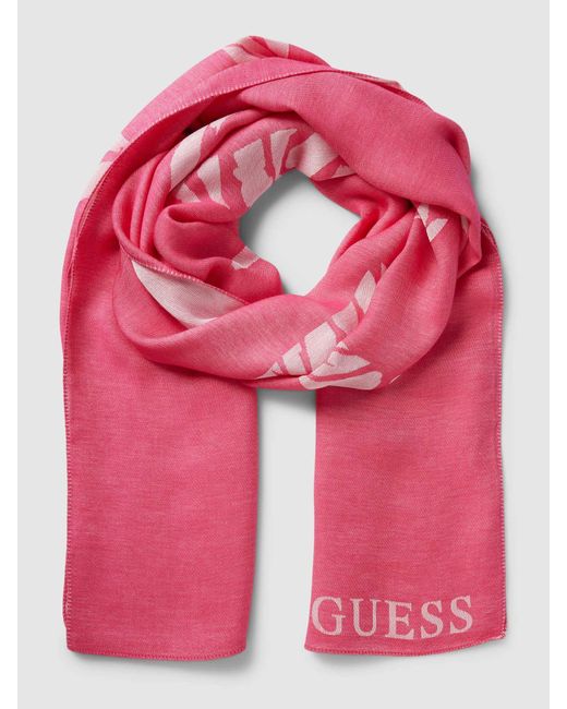 Guess Schal mit Label-Stitching in Pink für Herren