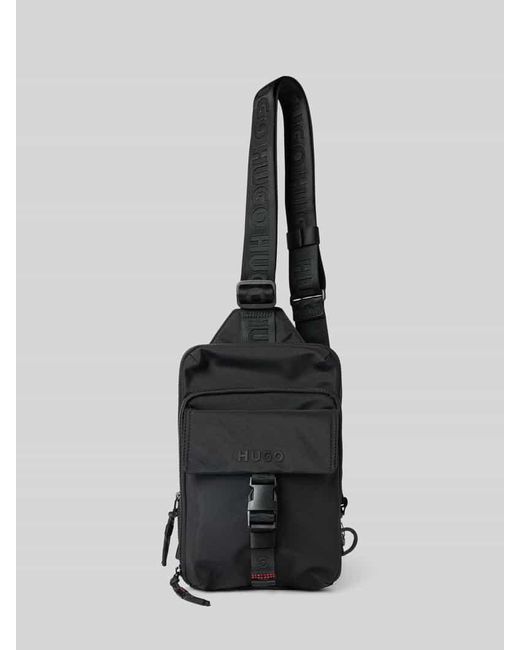 HUGO Schultertasche mit Label Print in Black für Herren